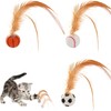 Bouncy Balls for Cats,3 Pack Feather Interactive Cat Ball,Cat Feather