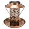 Solar Bird Feeder Solar Powered Garden Light Portable Hanging Hollow
