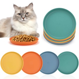 Katzennapf Flach 8 Stück Futternapf Katzenfutter, Napf Fressnapf, Katze Katzenteller, Katzenschüssel Katzen, Futternapf, Katzenfressnapf, Cat Bowl für Kätzchen und kurzbeinige Katzen