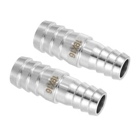 sourcing map 2Pcs 3/4" to 5/8" Hose Barb Reducer Pipe Fitting, 304 Stainless Steel Hose Pipe Fitting Sanitary Adapter for Vacuum Systems, Industrial Pipe Connections, Silver
