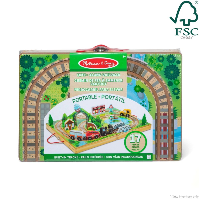Melissa & Doug Take-Along Railroad Tabletop Playset with Wooden Train