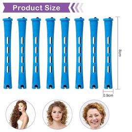 Perm Rods Set Cold Wave Rods Perm Rods for Natural Hair Hair Roller Curler Jumbo Perm Rods for Long Hair Curly Rods Tools for DIY (Blue 50 Pcs)