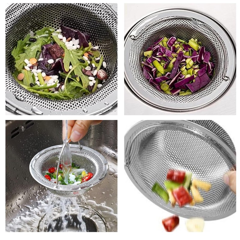 2 Pack Kitchen Sink Strainer, Stainless Steel Sink Strainer With