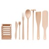 EVERYJOY Wooden Kitchen Utensils Set of 8 (Brown, Set 1)