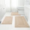 HOMEIDEAS Beige Bathroom Rugs Sets 3 Piece, Super Soft Absorbent