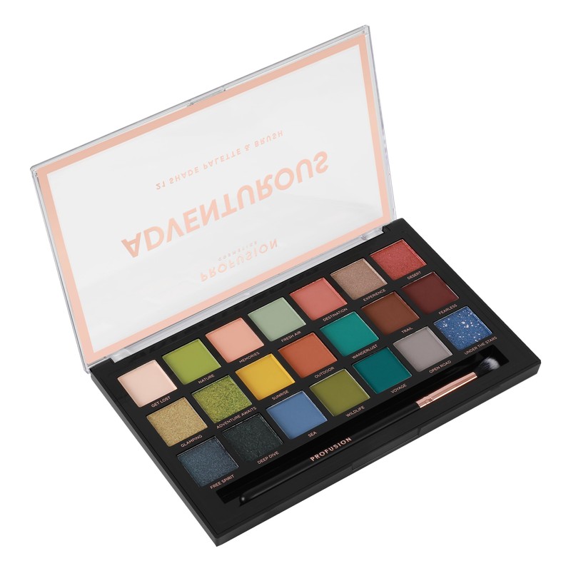 PROFUSION COSMETICS ADVENTUROUS | 21 SHADE PALETTE & BRUSH