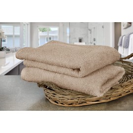 Ample Decor 100% Cotton Bath Towels for Bathroom 137 CM X 76 CM 600 GSM Soft Absorbent - 2pcs Beige