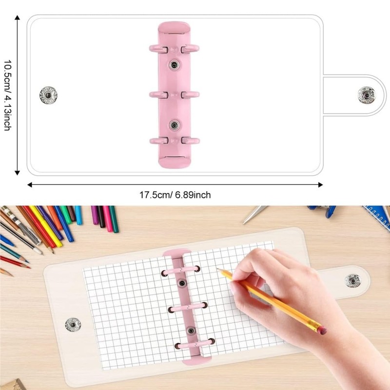 Sticker Album Transparent A8 3-Hole Mini Binder Office Supplies Refillable