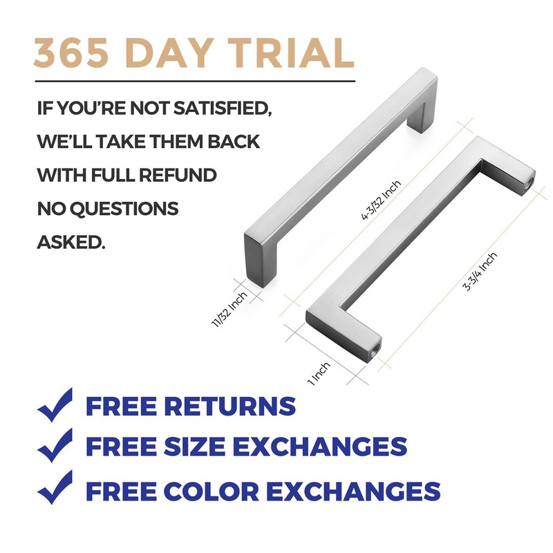 Ravinte 10 Pack Solid Kitchen Cabinet Handles Brushed Nickel Cabinet