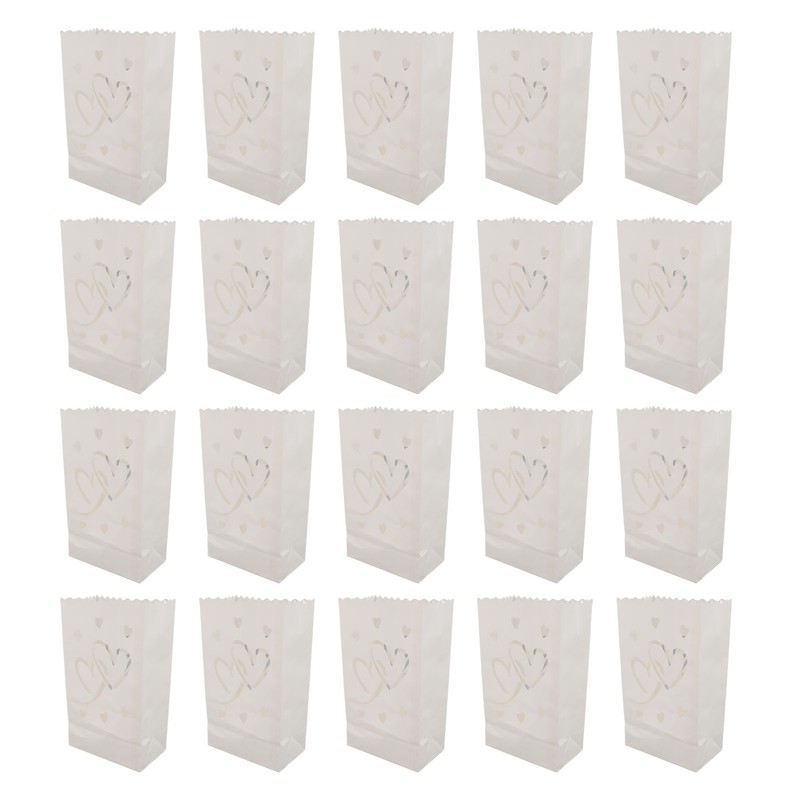 20pcs Tea Light Candle Bag Flame Retardant Reusable Heart Shape