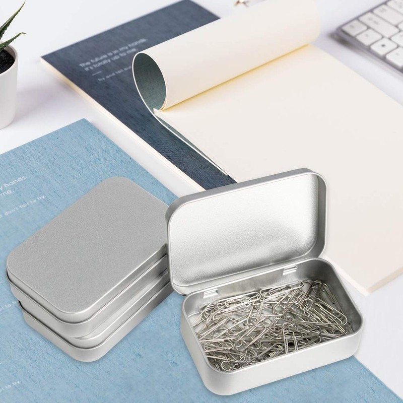 DUOFIRE Rectangular Tin Box with Lid Metal Container Small Tin