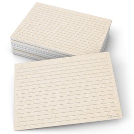 321Done Jumbo Rustic Index Cards - Made in USA - Large Size 5x7 Horizontal (Set of 50), Kraft Tan College-Ruled Lined Notecards Double-Sided, Thick Heavy Duty Cardstock, Simple Note Cards Lines, XL