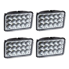 DOT Approved 4X6 LED Headlights Compatible with Freightliner FL60 FL70 FL80 Classic FLD120 FLD112 - Rectangular Square Clear Sealed Beam H4651/H4642/H4652/H4656/H4666/H4668/H6545 Replacement 4PCS