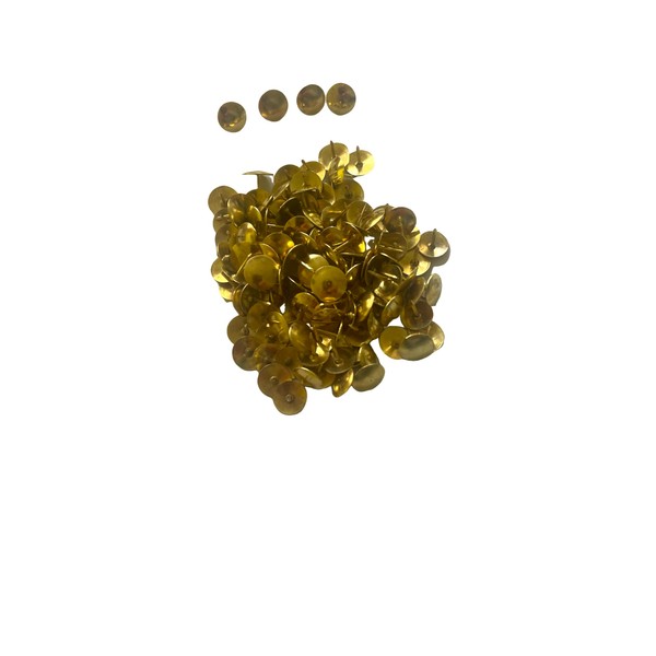 Push Pins Gold, Pack of 125, 11 mm Head, 11