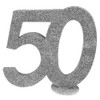 Jubiläumszahl 50 in Silber glitzernd zum Aufstellen, 10 cm