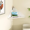 Giantex Corner Floating Desk, Wall Mounted Computer Desk with Storage