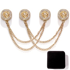 Strong Hijab Magnets with Chain (Gold, Flower Style)