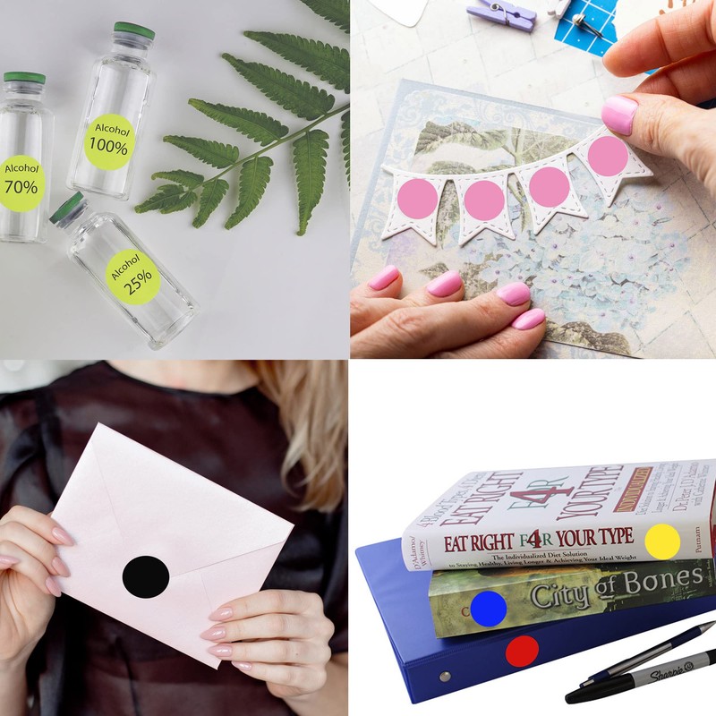 Royal Green White Stickers Round Labels - Circle Stickers Dots