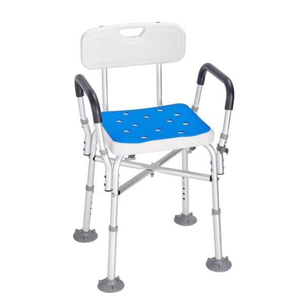 VEVOR Shower Chair Seat with Padded Arms and Back, Shower