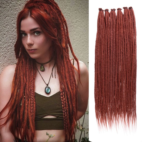 Leeven 24 Inch Synthetic SE Dreadlock Extensions 40 Strands Ginger