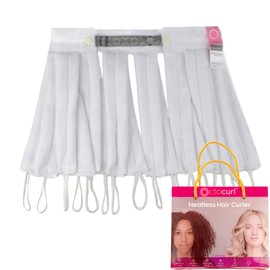 Octocurl Heatless Curls Headband - Hair Curlers to Sleep In - Heatless Curlers for Short Hair (Microfiber - White)