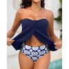 Tempt Me Navy Blue Two Piece Tankini Bathing Suits for