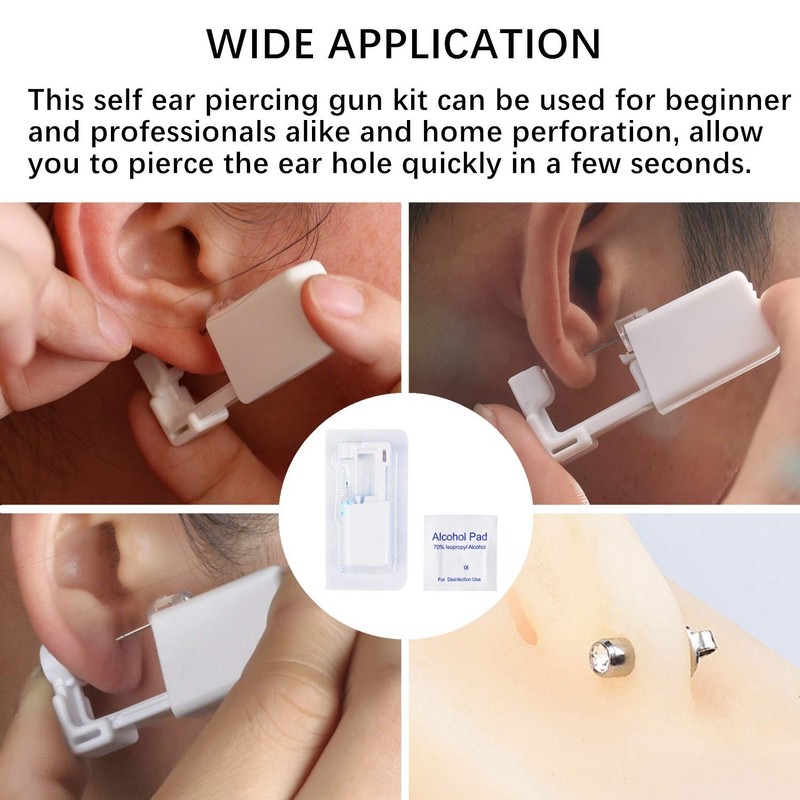 Suskriyocic 2 Pack Disposable Ear Piercing Gun with Ear Studs