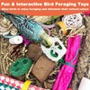 PINVNBY Natural Bird Toys Bird Foraging Box Interactive Parrot Shredding