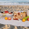 HappyPicnic Picnic Basket for 2, Handmade Wicker Picnic Set with