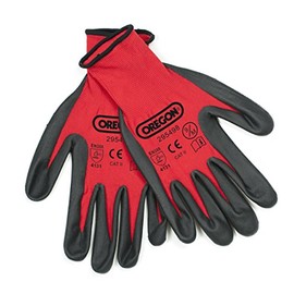 Oregon Red Work Gloves, Stretch Nylon Coated Nitrile Gloves, Indoor & Outdoor PPE Gloves for Men & Women, Heavy Duty Gardening Gloves & DIY Hand Protection - Size Extra Large