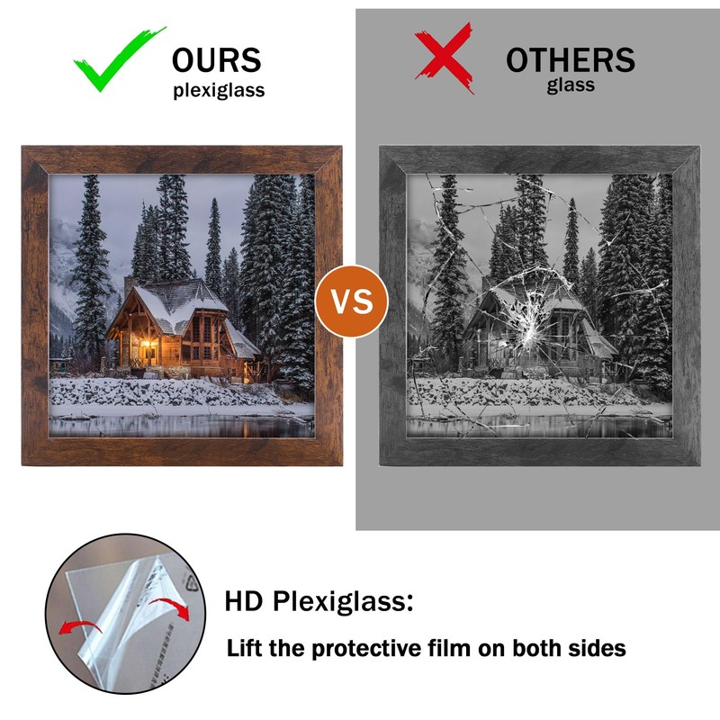 NDUFOA 5x5 Picture Frame, Rustic Square Frame Display 5x5 Photos,