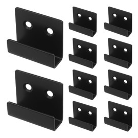 LOUZAGO 10 Pcs Wall Hanger, Stainless Steel Wall Mount Brackets Hook Wall Tile Bracket , Heavy Duty Wall Hanger Brackets Wall Tile Hanger for Picture Frame, Mirrors, Tile Display (Black, Small)