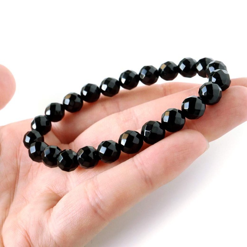 Men's Women's Onyx Bracelet, Black Agate, Natural Stone, Power Stone,