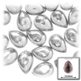 144pc Loose Acrylic Flatback Cabochons Teardrop 13x18mm - Crystal Clear