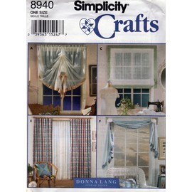 Simplicity Crafts 8940 c.1994 Sheers Plus Fabric Window Treatments