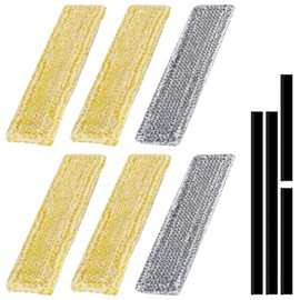 Fenstersauger Zubehör für Kärcher Fenstersauger WV 2 Plus N WV 5 Plus N WV 1 Plus, 6 Stück Zubehör Mikrofaser-Wischbezüge und 4 Stück Gummilippe Abzieher, Kärcher Fenstersauger Ersatzteile(Gelb+Grau)
