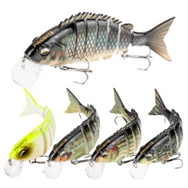 5PCS Lifelike Fishing Lures – Multi-Jointed Swimbait for Bass, Trout, Crappie, Walleye, Pike, Realistic Action with 3D Fish Eyes and Sharp Hooks, Perfect for Fishing Kits in Saltwater & Freshwater