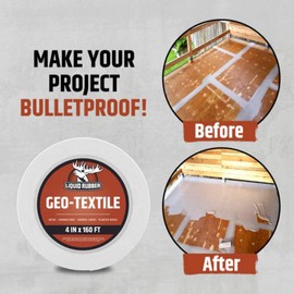 Liquid Rubber Geo-Textile - Fix Leaks - Repair and Restore - Easy to Use, 4 Inch x 160 Foot Roll