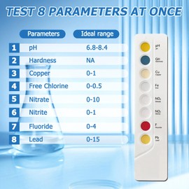 Drinking Water Test Kit for Well: 8 in 1 Water Test Kit Accuracy to Testing Well Tap Home City Water Easy to Monitor Lead pH Hardness Copper Nitrate Nitrite & Alkalinity-5 Counts