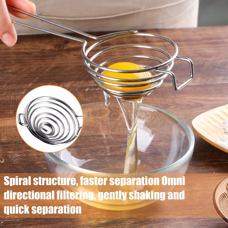 Amfrpar Pack of 2 Egg Separators, Egg Yolk Separator, Stainless
