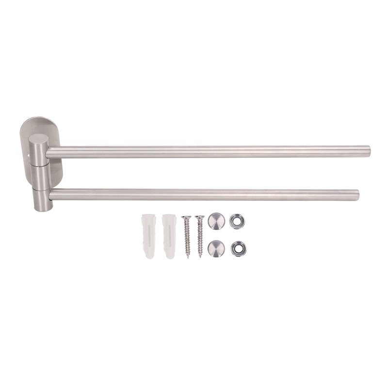 Stainless Steel Toilet Paper Bracket Single Seat 2 Poles Rotatable