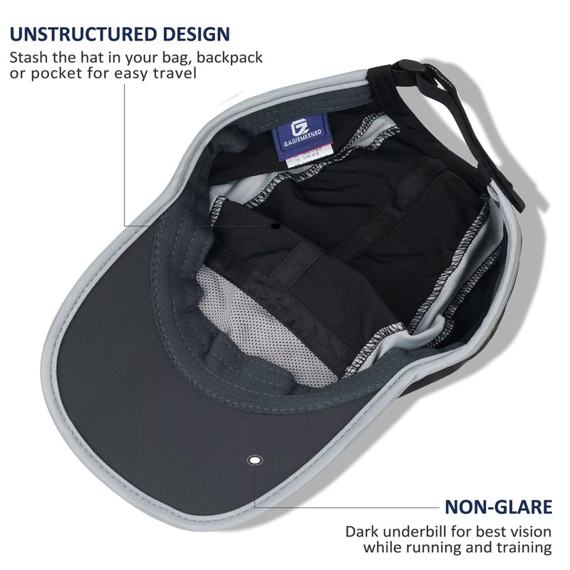 GADIEMKENSD Quick Dry Sports Hat Folding Series Lightweight Breathable Soft