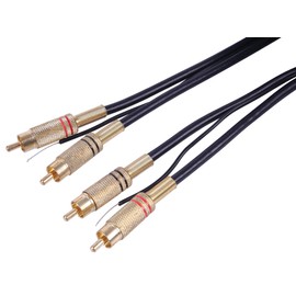 2 X PHONO PLUG TO PLUG GOLD PLD - 10M, Audio & Video Cable Assemblies QTY X 1