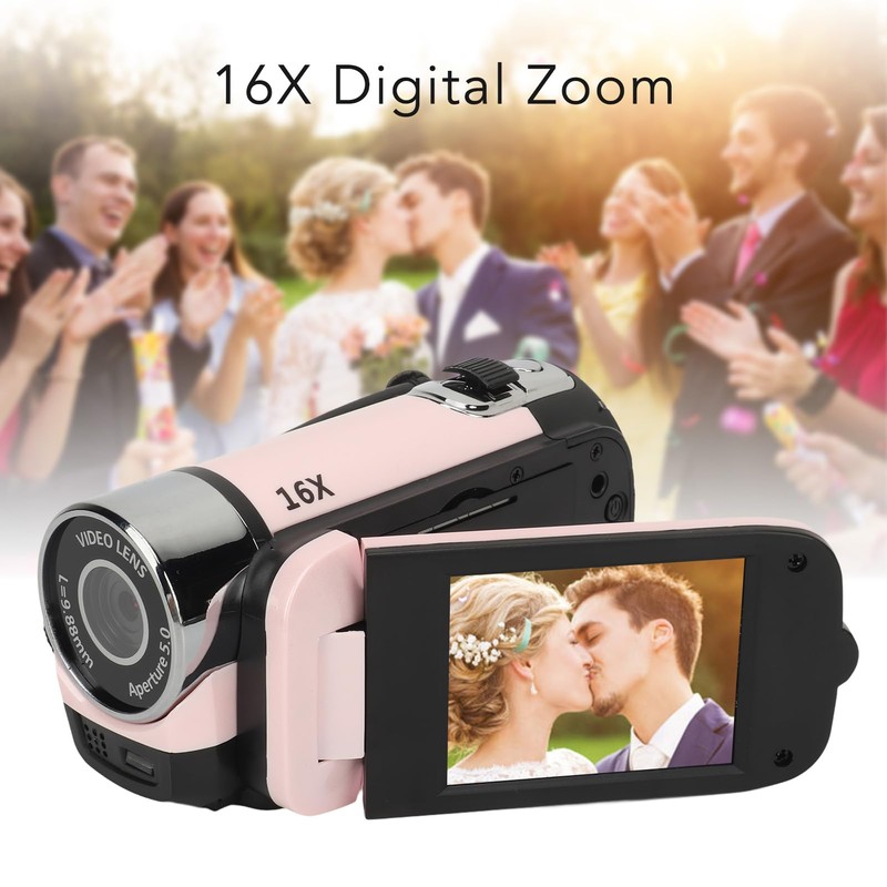 Digital Camera 1080P, 16MP Compact Small Video Camera with 16X