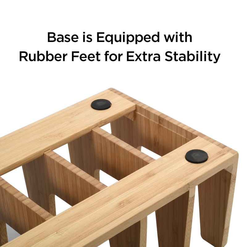 MobileVision Bamboo Versatile 6 Dividers/Sections Orgainzer for Book Rack, Video,