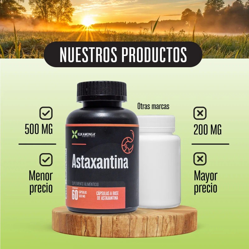 Astaxantina 500 Mg De Algas Marinas Antioxidante Natural Sin Sabor