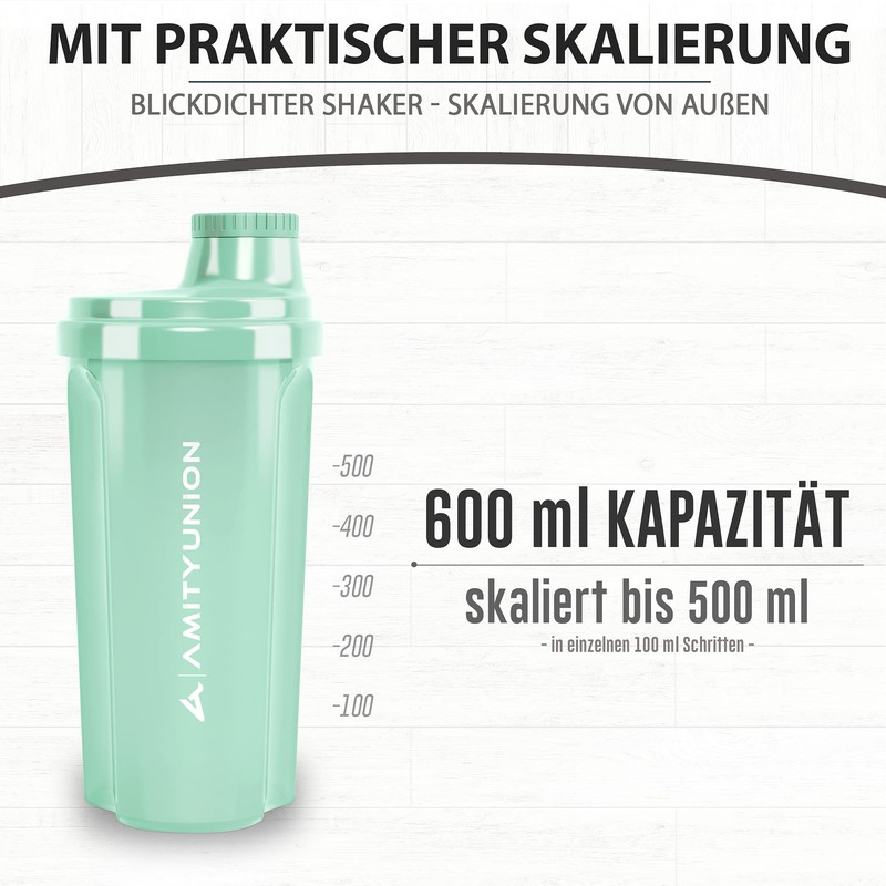 "Heaven" Protein Shaker 500 ml Leak-Proof, BPA Free, with Strainer