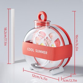 Ice Cube Bottle, 2 in 1 Zero Touch Press Ice Cube Mold Water Bottle with Straw, Ice Bottle Cup, Easy Press to Release Vertical Ice Cube Tray with Lid for Freezer, Travel, Gym & Home Use