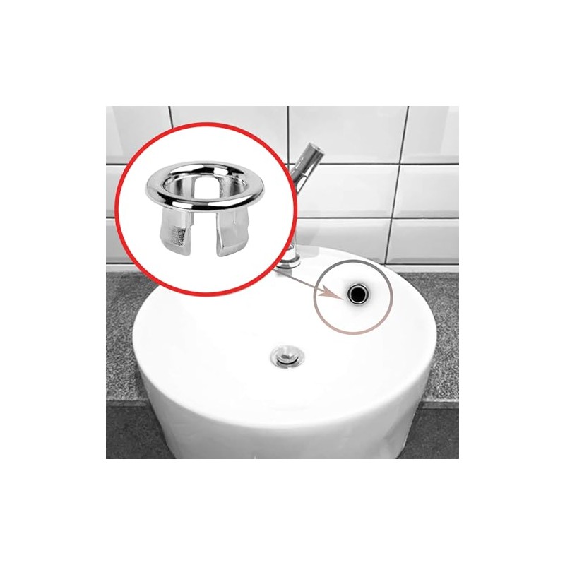 4 Pack Bathroom Basin Sink Round Hole Trim Chrome Overflow