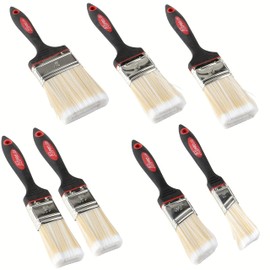 ATE Pro. USA - 7pc Professional Soft Grip Paint Brush Set | Heavy Duty Variety Pack | 3" Paint Brush, 2" Brush, 1.5" Brush, 1.5" Angled Brush, 1" Angle Paint Brush | Stain Brush | Trim Paintbrush